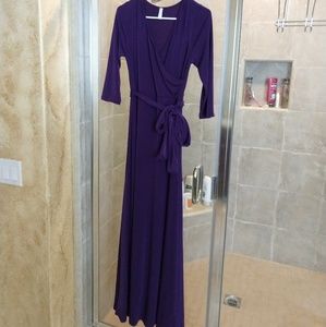 PINKBLUSH Purple Wraparound Maternity Dress